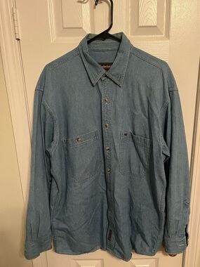 Timberland Light Blue Denim Button-Up Shirt